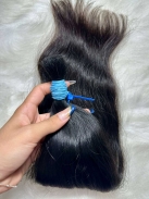 Cabelo Brasileiro Castanho Levemente Ondulado 50 CM 92 Gramas