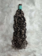 Cabelo Humano Brasileiro Cacheado Caipira Grisalho 65 CM