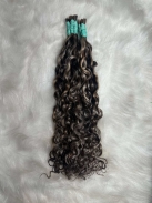 Cabelo Humano Brasileiro Cacheado Caipira Grisalho 65 CM