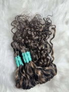 Cabelo Humano Brasileiro Cacheado Caipira Grisalho 65 CM